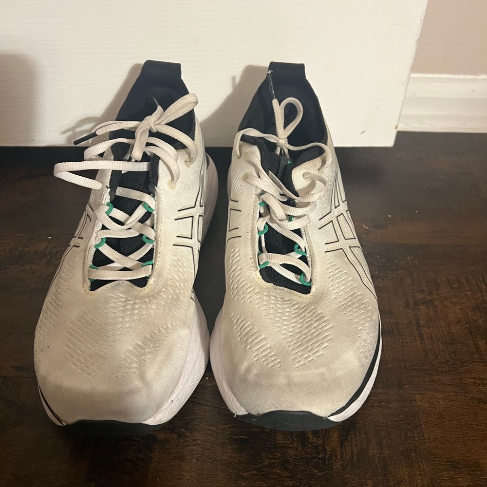 Asics running White and Black Running Shoes